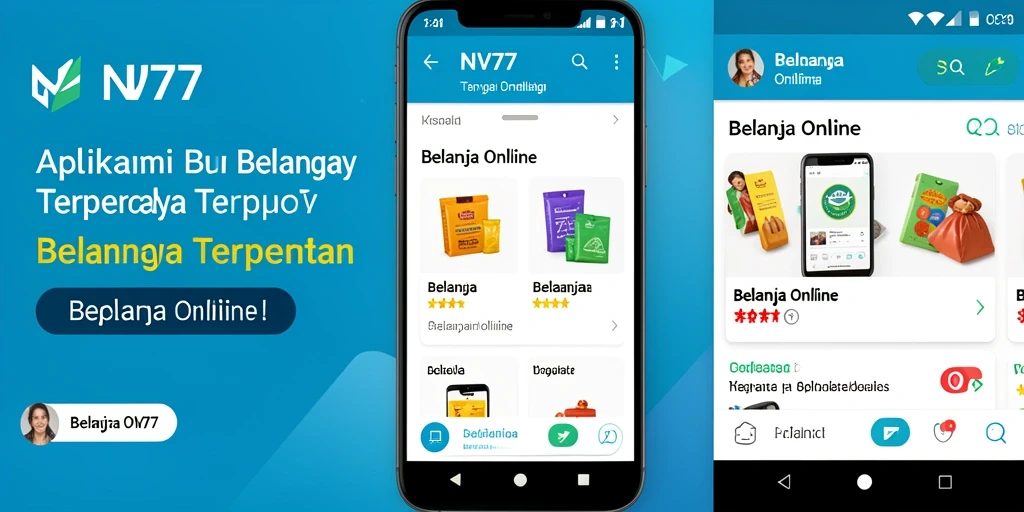 Antarmuka pengguna NV77 yang menarik untuk belanja online.