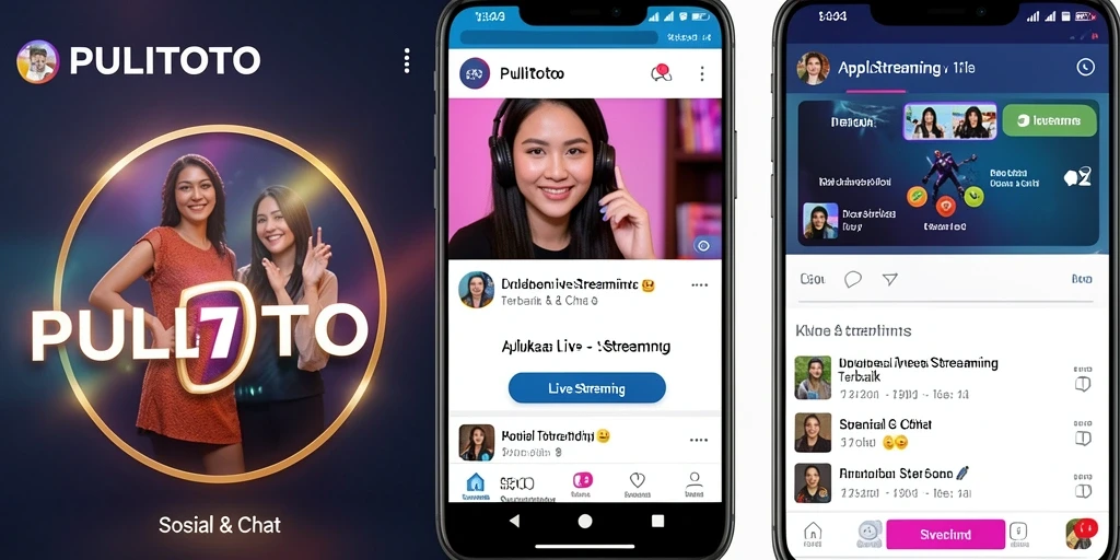 Tampilan antarmuka PULITOTO dengan fitur live streaming interaktif.